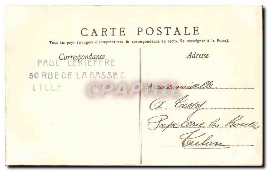 CPA Lille Eglise St Maurice  — Rückseite