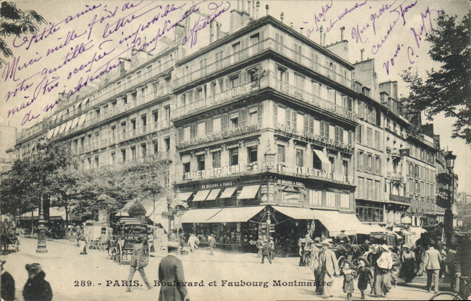 Boulevard et Faubourg Montmartre — Paris — éditeur inconnu, n° 289