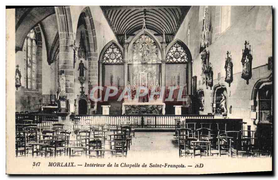 CPA Morlaix Interieur de la Chapelle de St Francois 