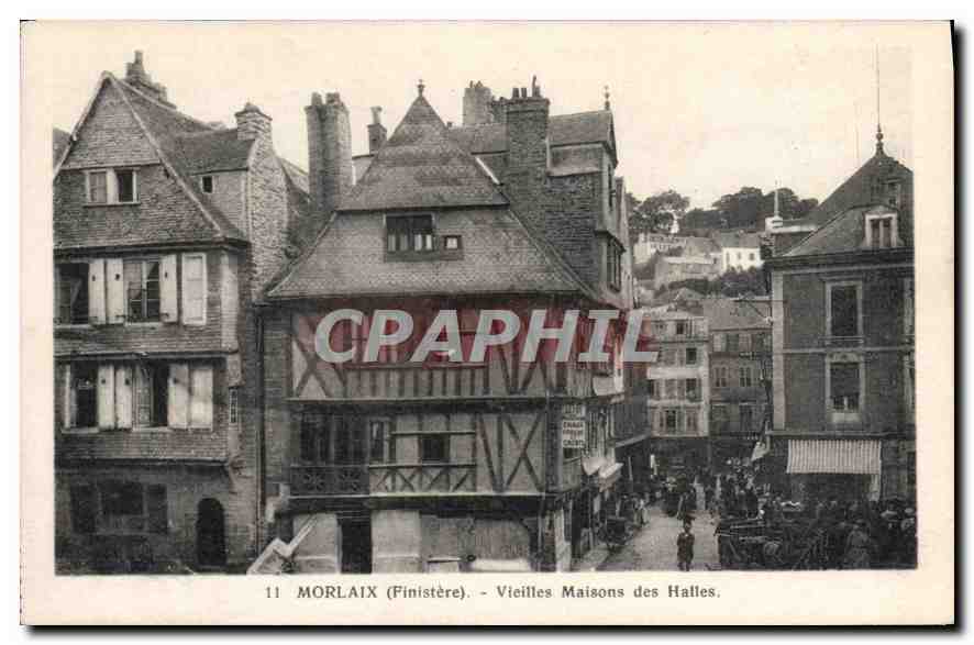 CPA Morlaix Finistere Vieilles Maisons des Halles 