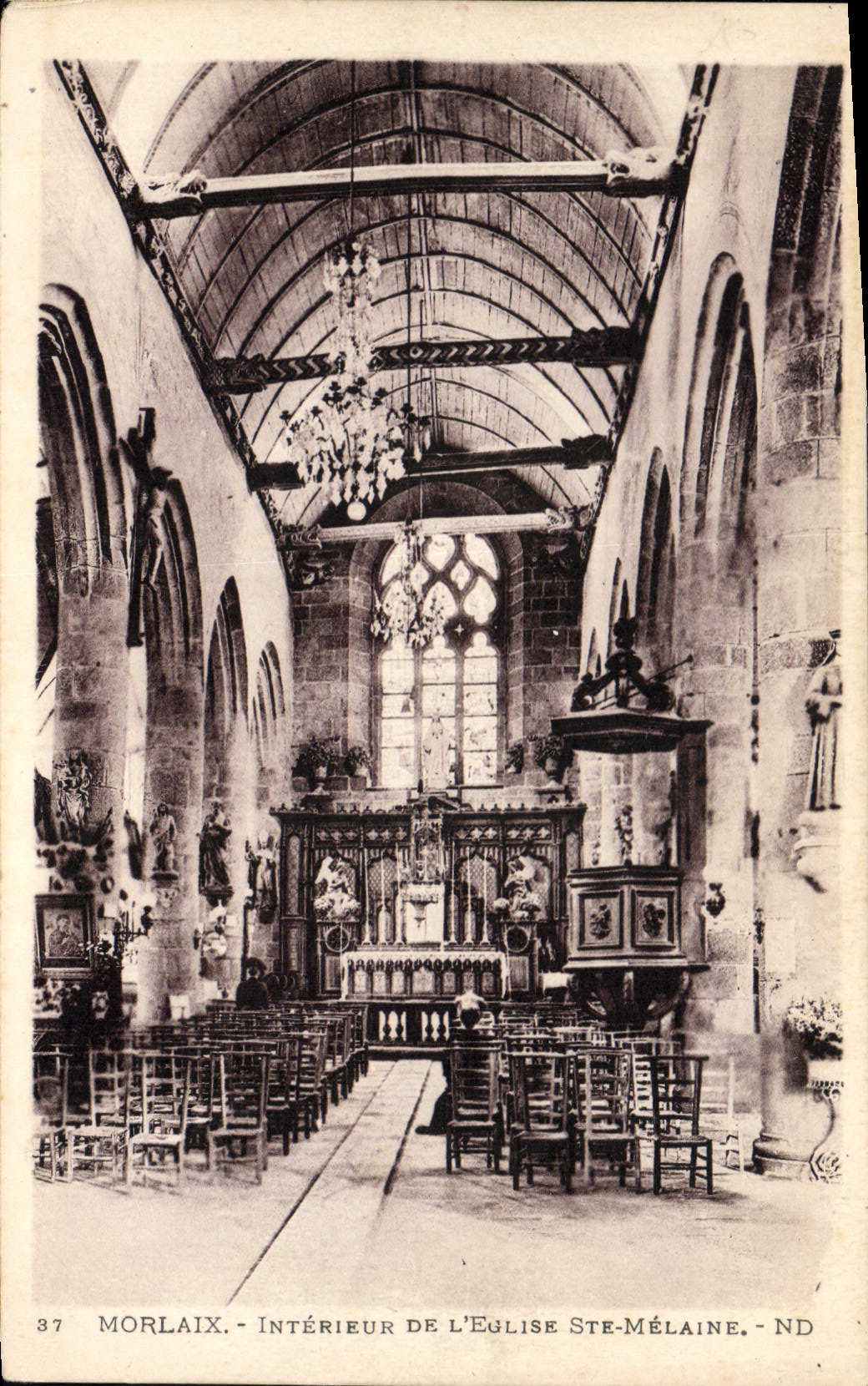 CPA Morlaix Interieur de l'Eglise Ste Melaine 