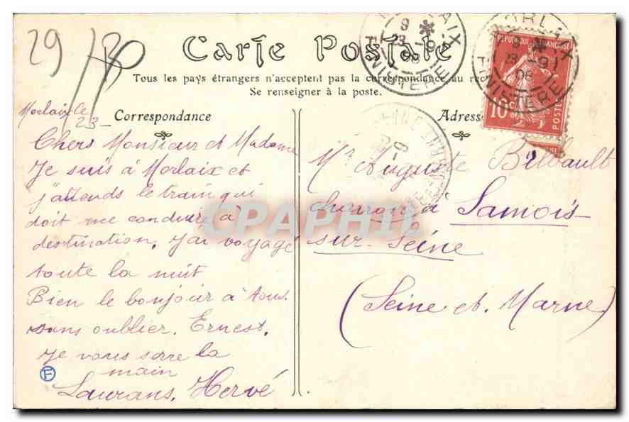 CPA Morlaix le Viaduc vue prise de l'Hotel de Ville  — Rückseite