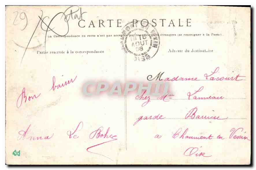 CPA Rade de Morlaix L'Ile Louet et le Chateau du Taureau  — Rückseite