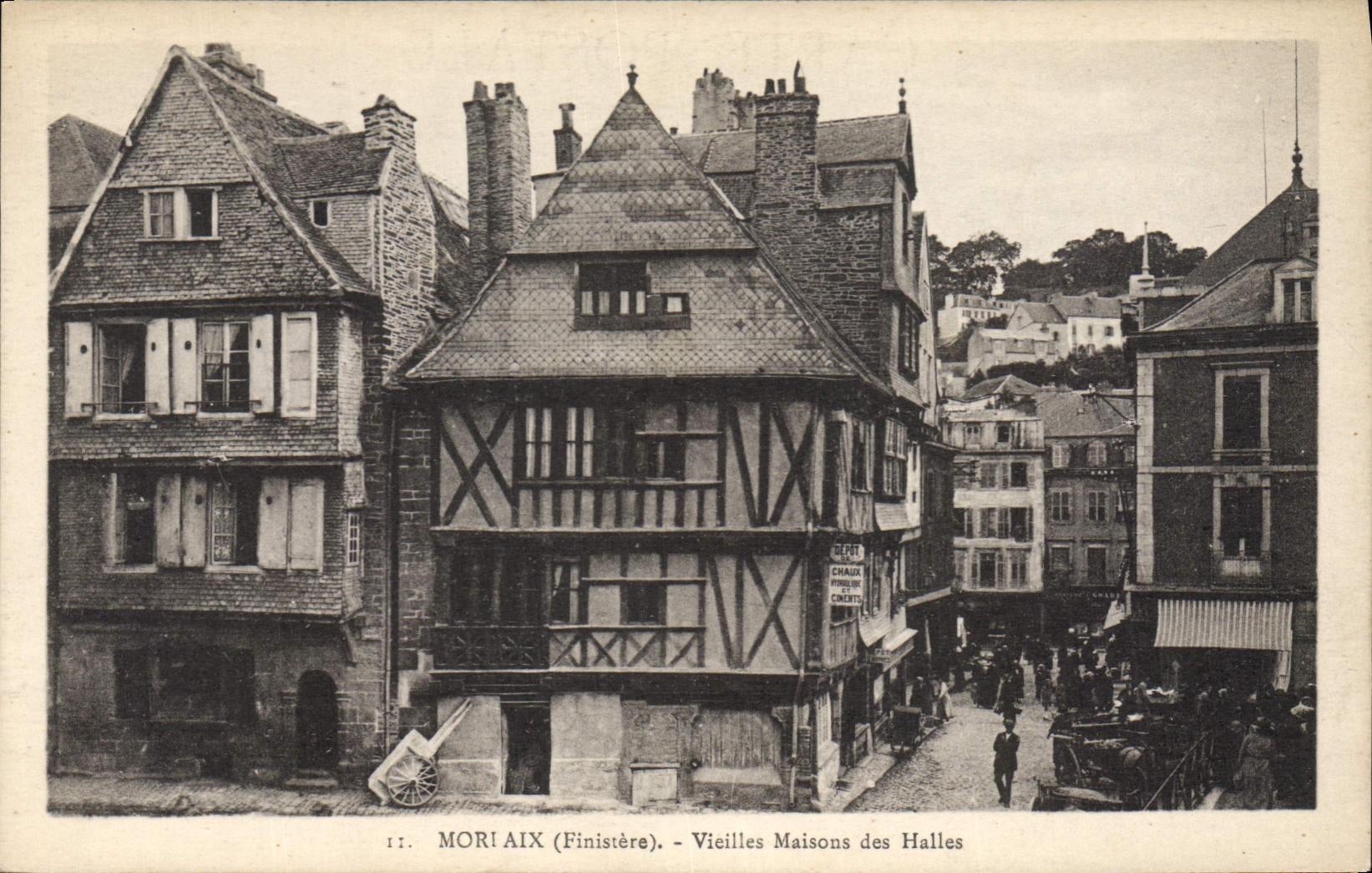 CPA Morlaix Finistere Vieilles Maisons des Halles 