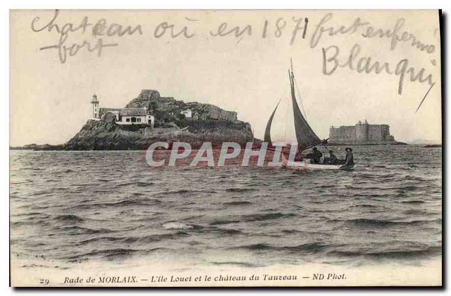 CPA Rade de Morlaix L'Ile Louet et le Chateau du Taureau 