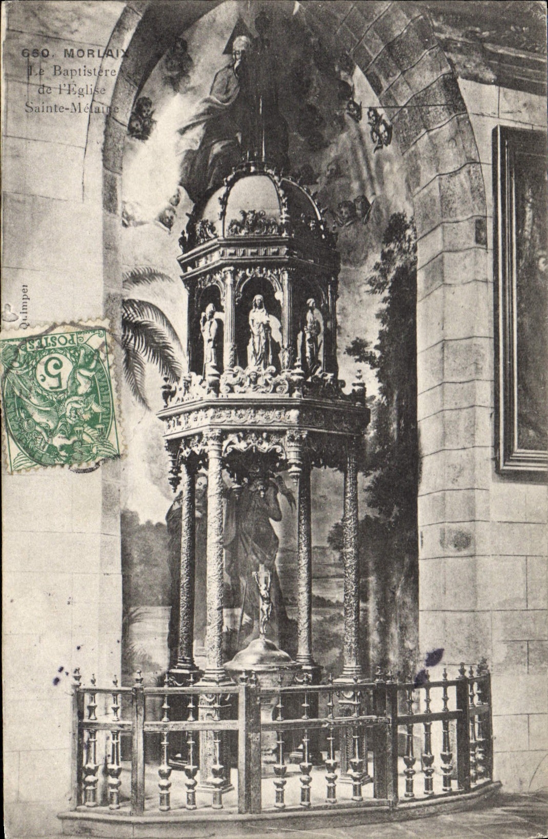 CPA Morlaix Le Baptistere de l'Eglise Ste Melaine 