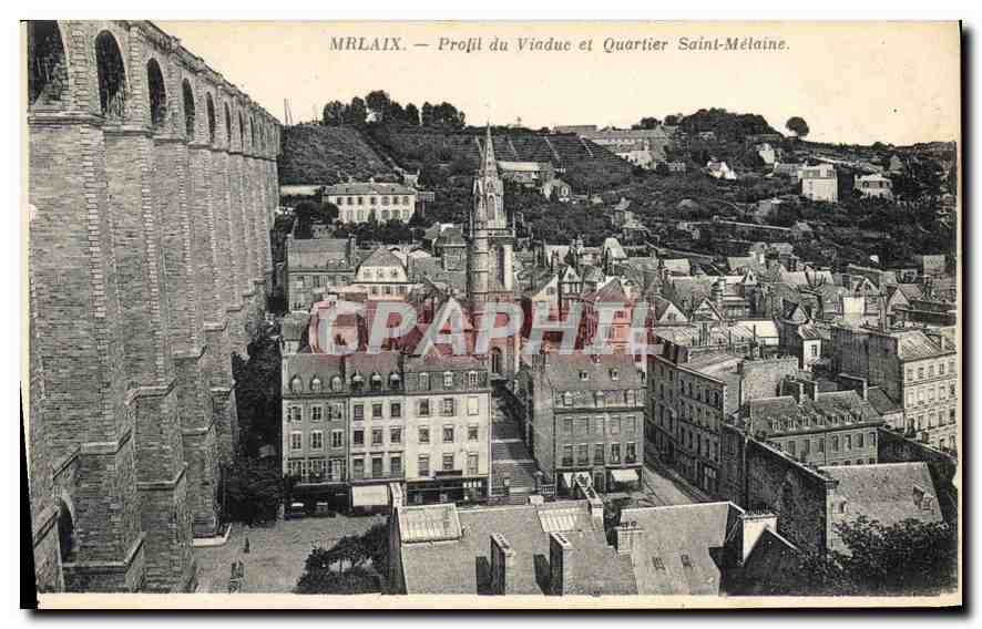 CPA Mrlaix Profil du Viaduc et Quartier St Melaine 