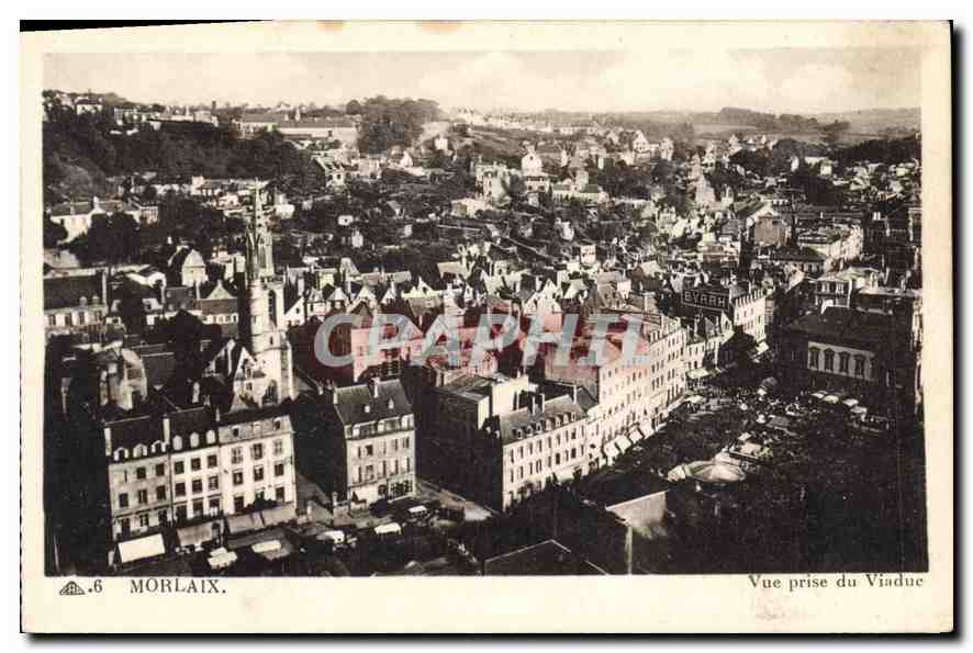 CPA Morlaix Vue prise du Viaduc 