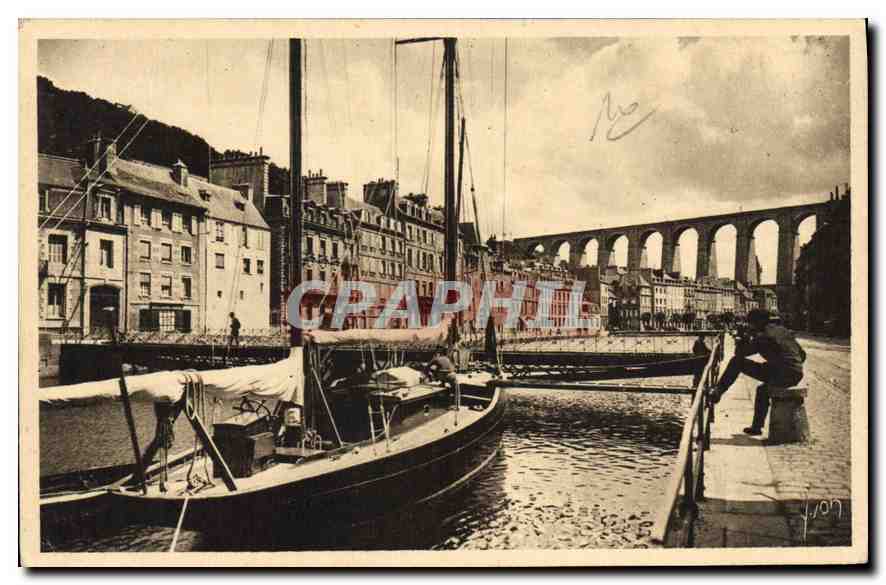 CPA Bretagne Morlaix Finistere Le Bassin a Flot et le Viaduc 
