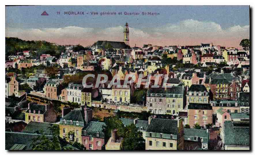 CPA Morlaix Vue generale et Quartier St Martin 