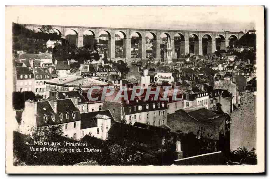 CPA Morlaix Finistere Vue generale prise du Chateau 