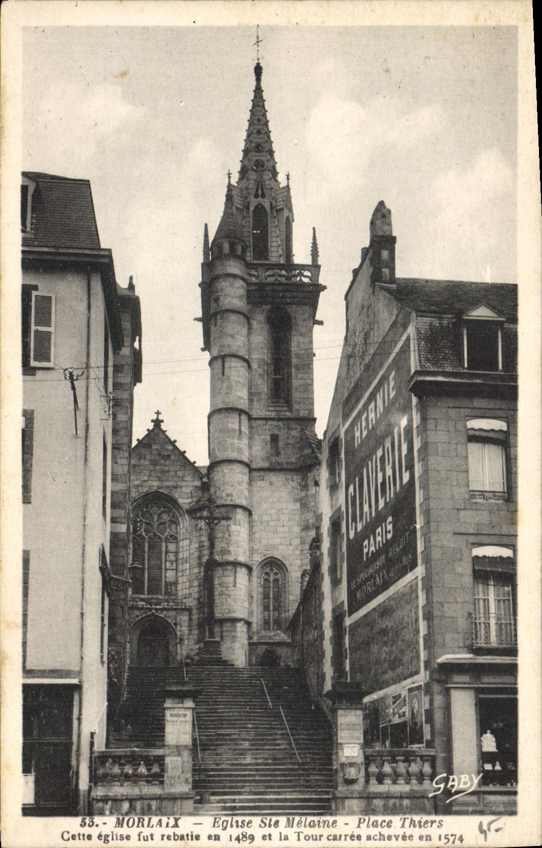 CPA Morlaix Eglise Ste Melaine Place Thiers 