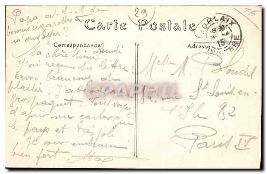 CPA Morlaix Le Clocher de l'Eglise St Melaine  — Rückseite