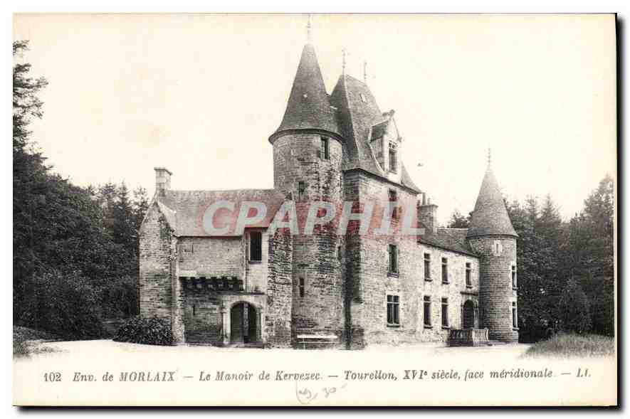 CPA Env de Morlaix Le Manoir de Kervezec Tourellon 
