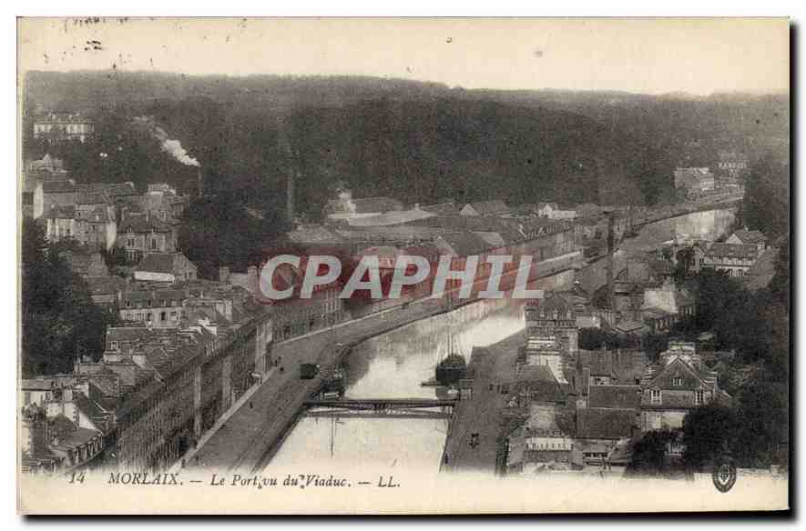 CPA Morlaix Le Port vu du Viaduc 