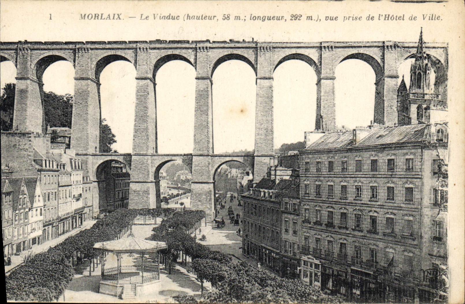 CPA Morlaix le Viaduc vue prise de l'Hotel de Ville 