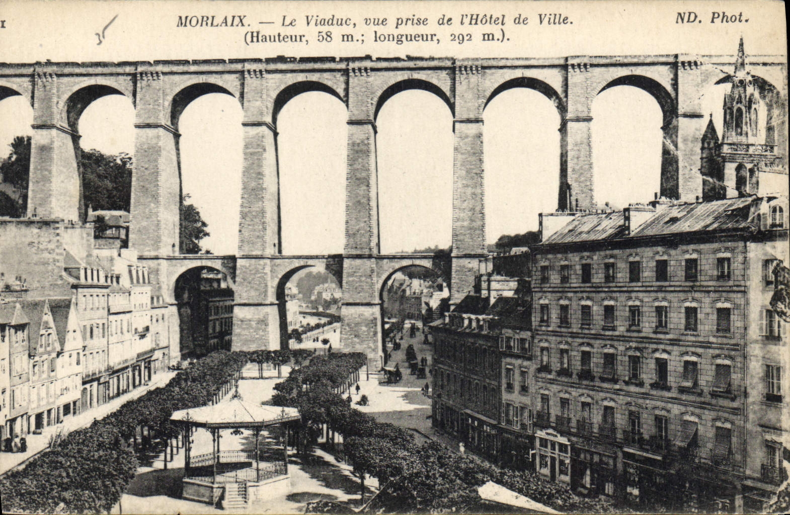 CPA Morlaix le Viaduc vue prise de l'Hotel de Ville 