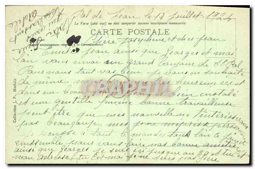 CPA De St Pol de Leon a Morlaix Finistere Le Pont de la Penze  — Rückseite