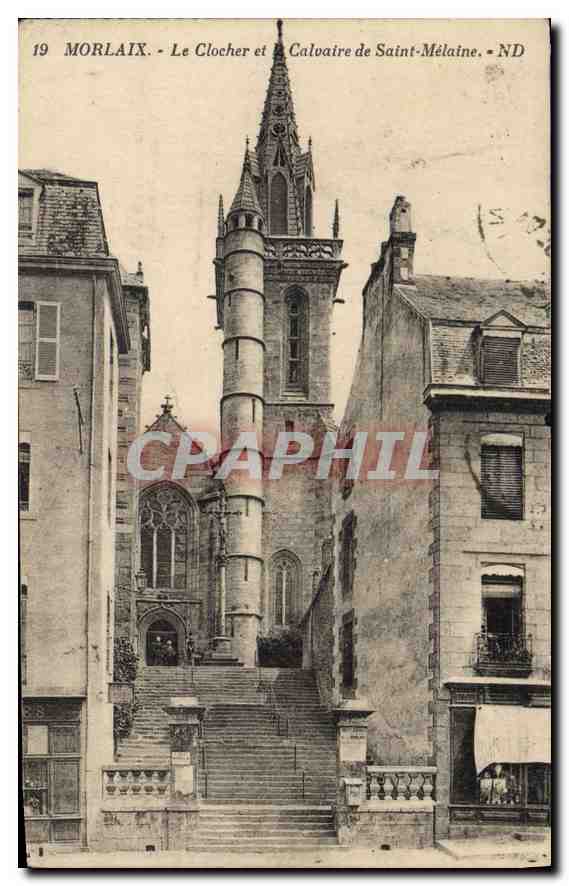 CPA Morlaix Le Clocher et Calvaire de Saint Melaine 