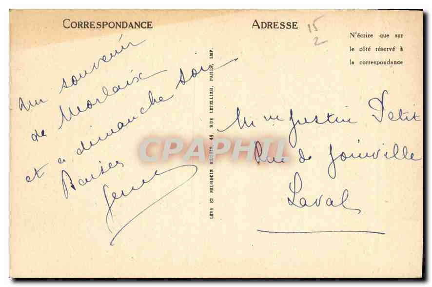 CPA Morlaix Vue generale prise du Viaduc  — Rückseite