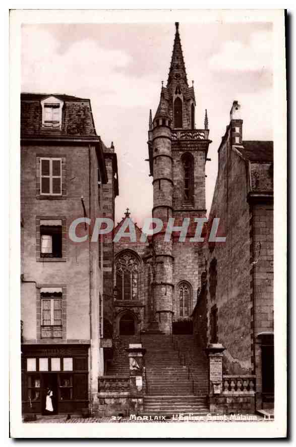 CPA Morlaix l'Eglise Saint Malaine 