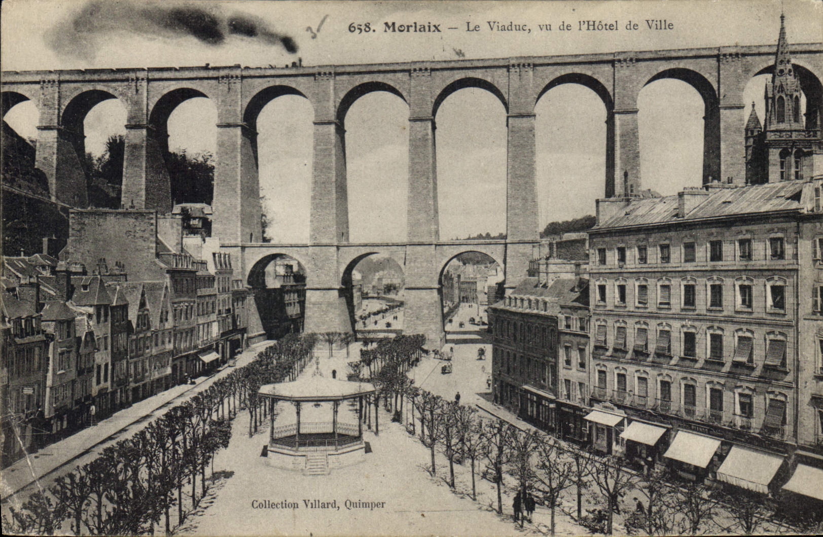 CPA Morlaix Le Viaduc v de l'Hotek de Ville 