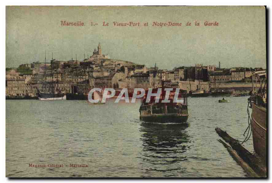 Marseille — Le Vieux-Port et Notre-Dame de la Garde — Magasin Général - Marseille