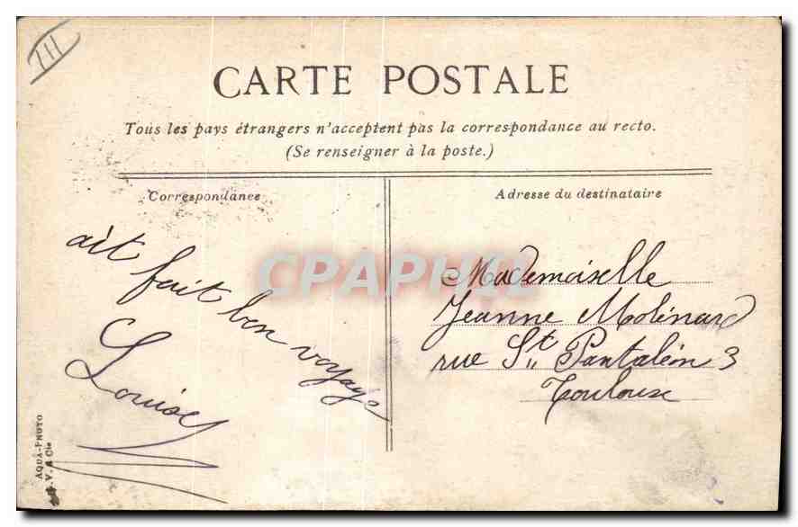 CPA Marseille Le service du Passage Vieux Port  — Verso