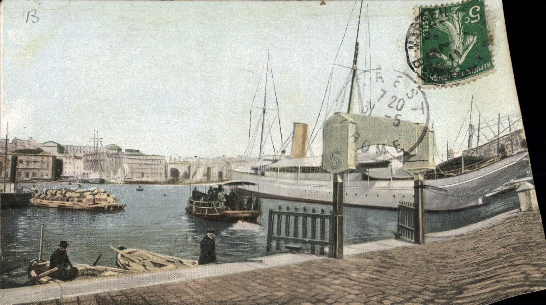 Port de Rome — vue du port avec navires — éditeur L.C.V. & Cie