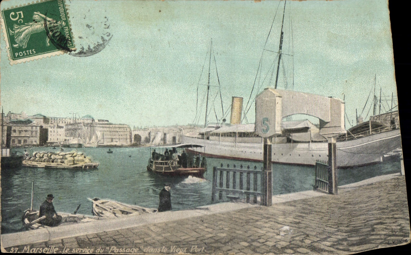 Marseille. Le service du "Passage" dans le Vieux Port — éditeur L.V. & Cie, n° 57