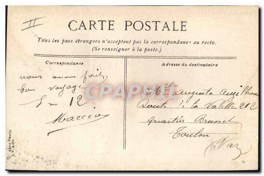 Port de Marseille — vue du Vieux-Port avec bateaux — éditeur L. V. & Cie — Verso