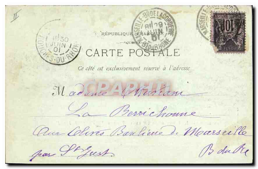 CPA Marseille La Baignox aux Pierres Plates Le Fort St Jean  — Verso