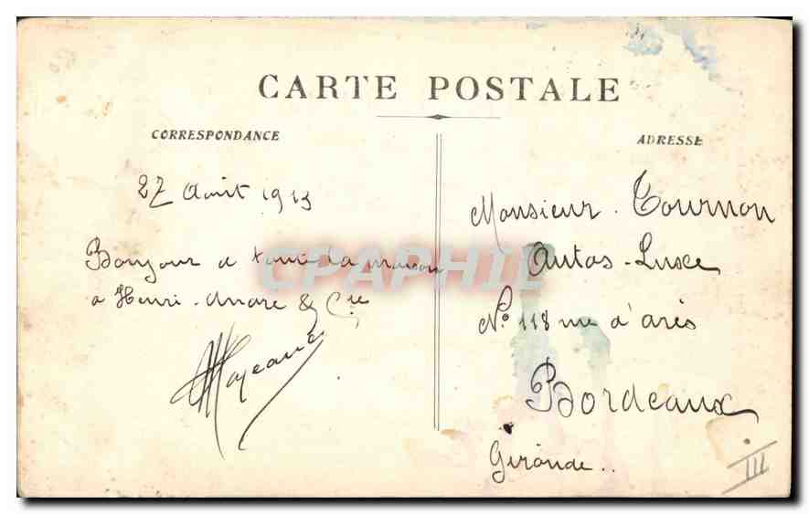 Marseille — Les Pierres Plates et le Phare Ste-Marie — n°179 — Verso