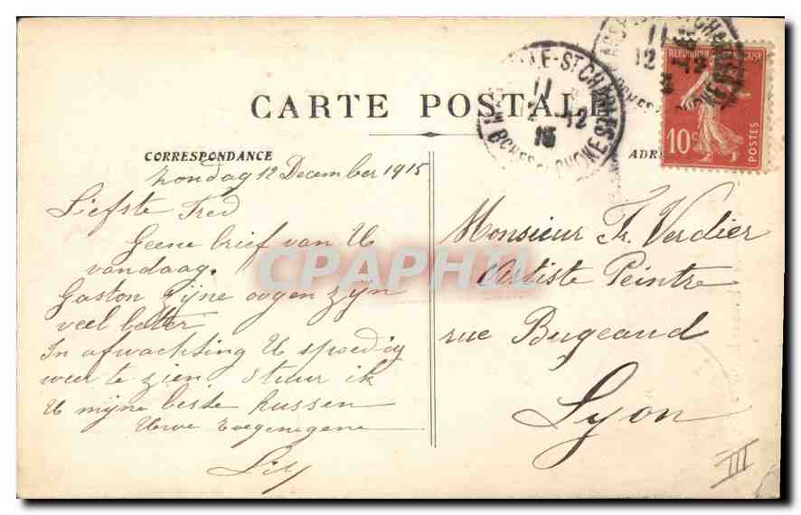 CPA Marseille Les Pierres Plates et le Phare Ste Marie — Verso