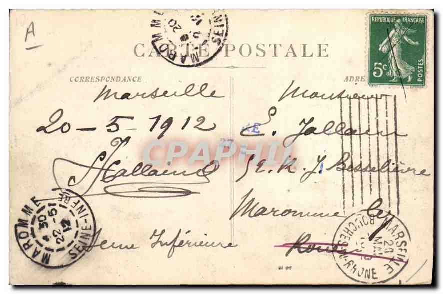 CPA Marseille Fort St Nicolas  — Verso