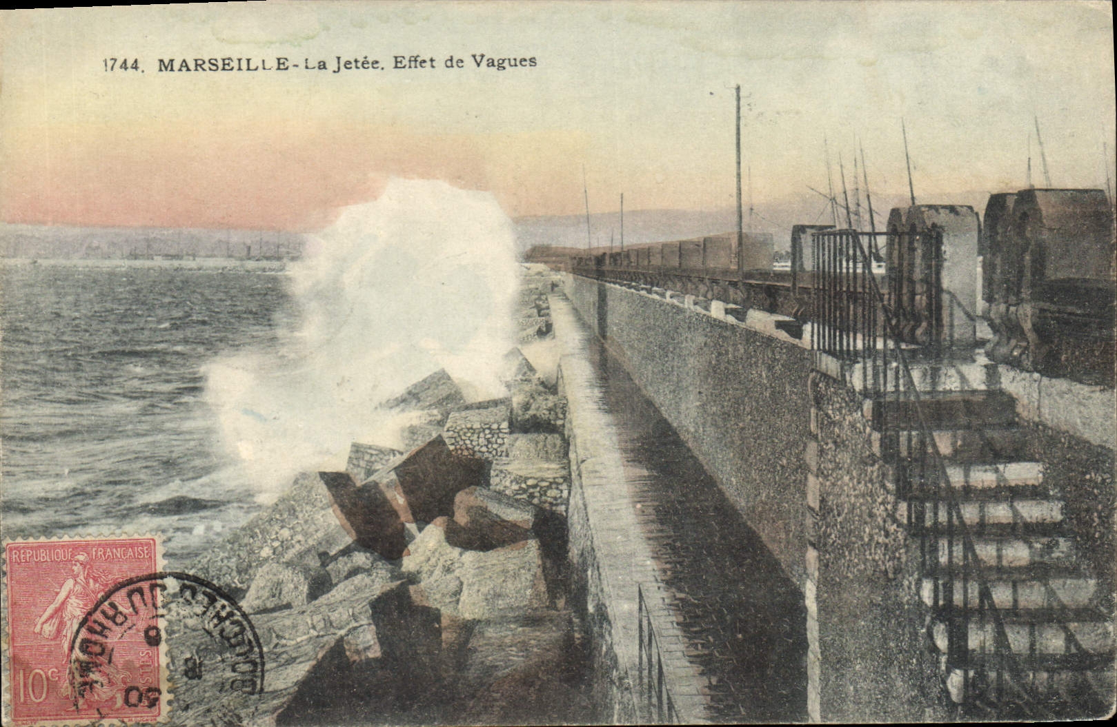 Marseille - La Jetée, Effet de Vagues — Atelier de Lithotypie Gugnde, n° 1744