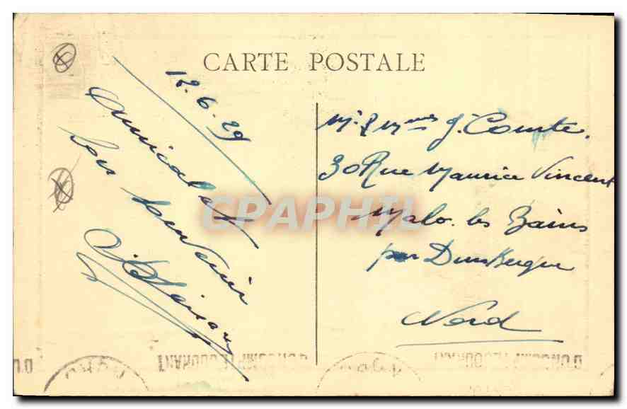 Marseille - Courrier rentrant au Port — éditeur non visible, n° de série non visible — Verso