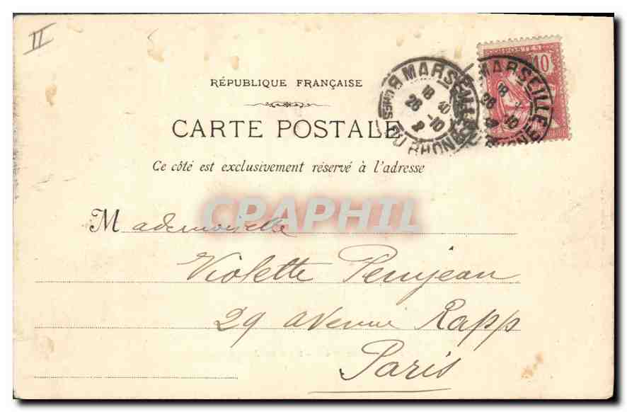 CPA Marseille Sur la Jetee  — Verso
