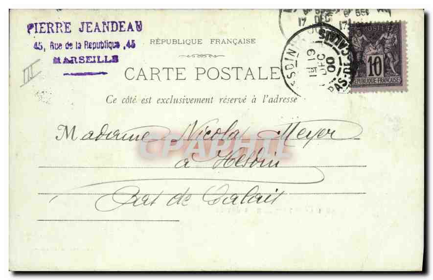 CPA Marseille Sur la Jetee Peche Pecheurs — Verso