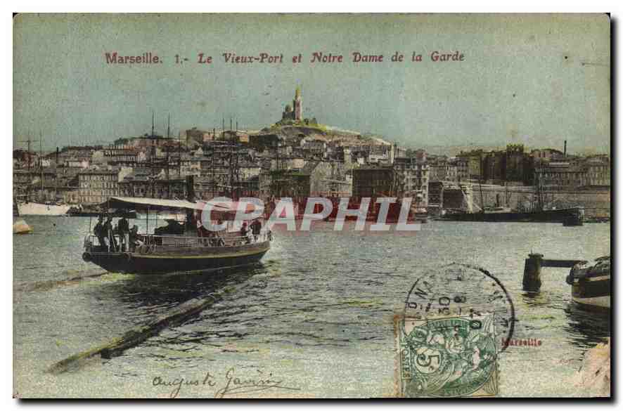 CPA Marseille Le Vieux Port et Notre Dame de la Garde 