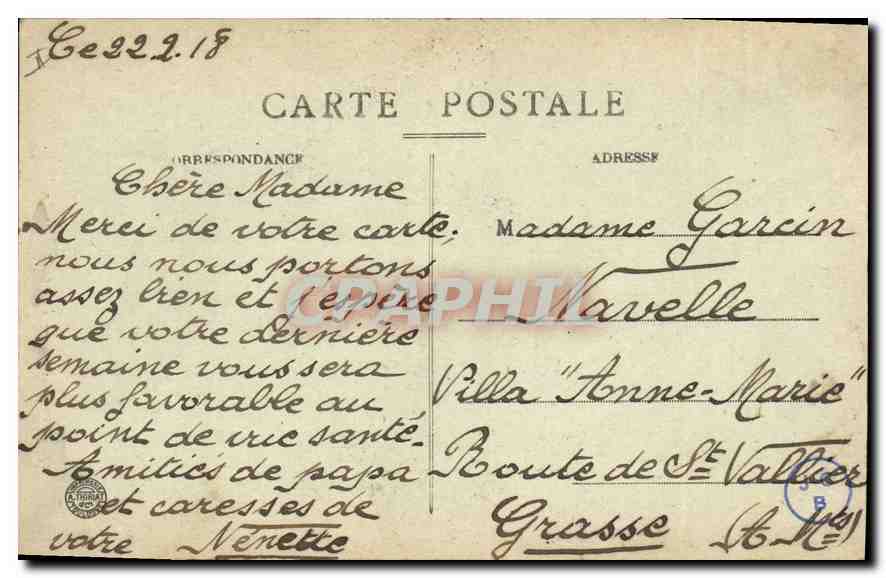 Phare Sainte-Marie — Marseille — E.L. — Verso