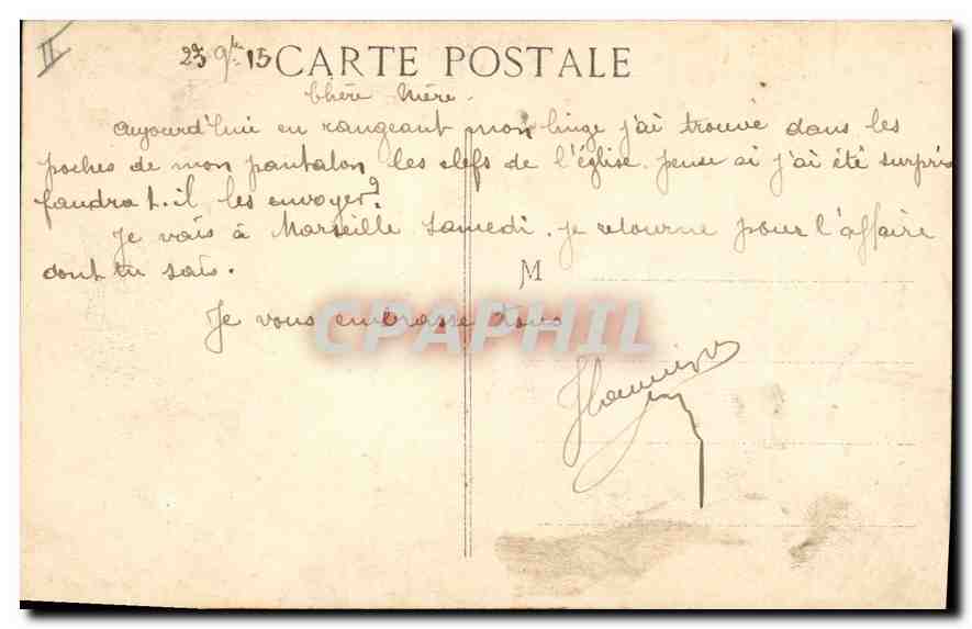 CPA Marseille Phare Ste Marie  — Verso