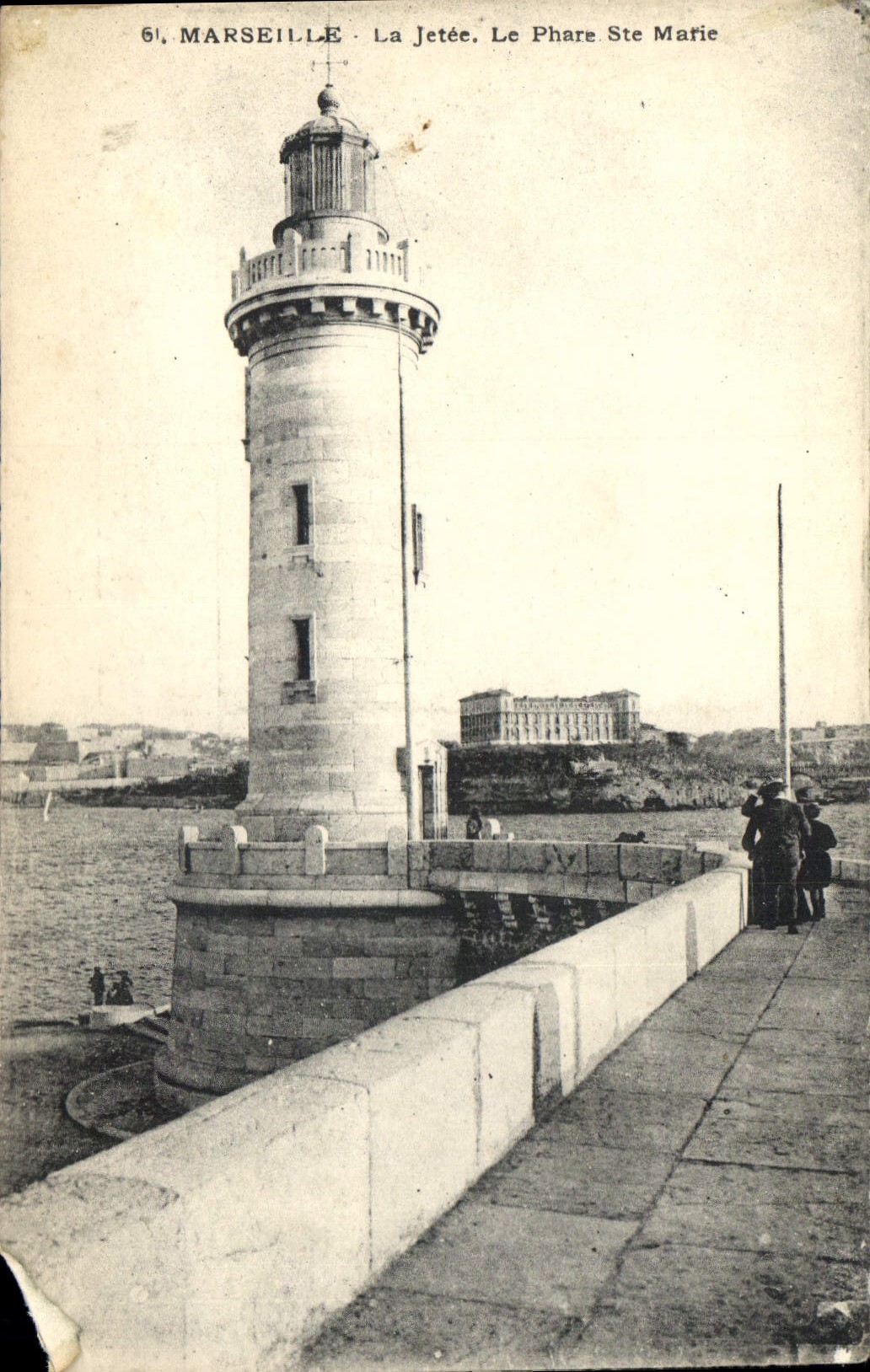 Marseille - La Jetée, Le Phare Ste Marie — Phototypie Marseilleise, J.G. L.R.