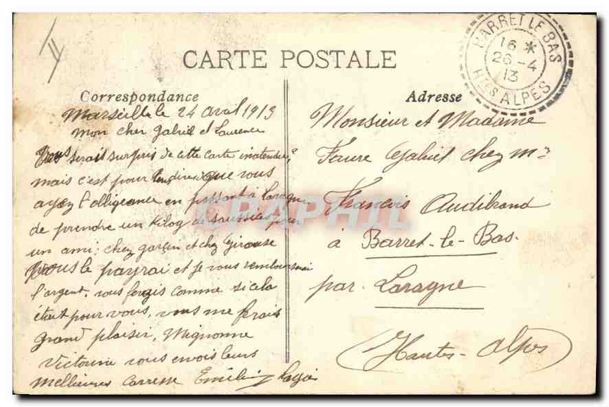Marseille — Le Phare Ste Marie — Éditeur non visible, n° 34 — Verso