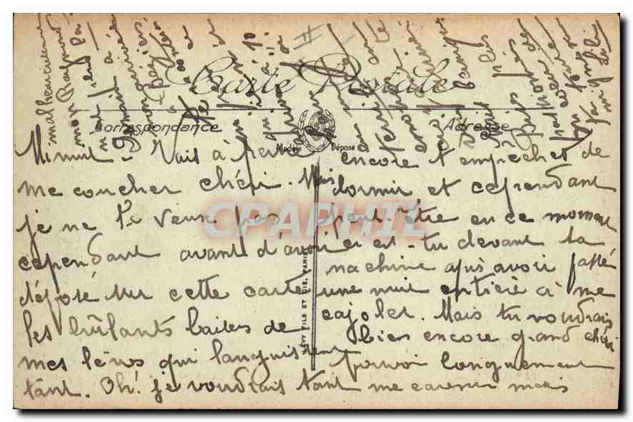 CPA Marseille Le Phare de la Desirade Depart d'un Courrier  — Verso