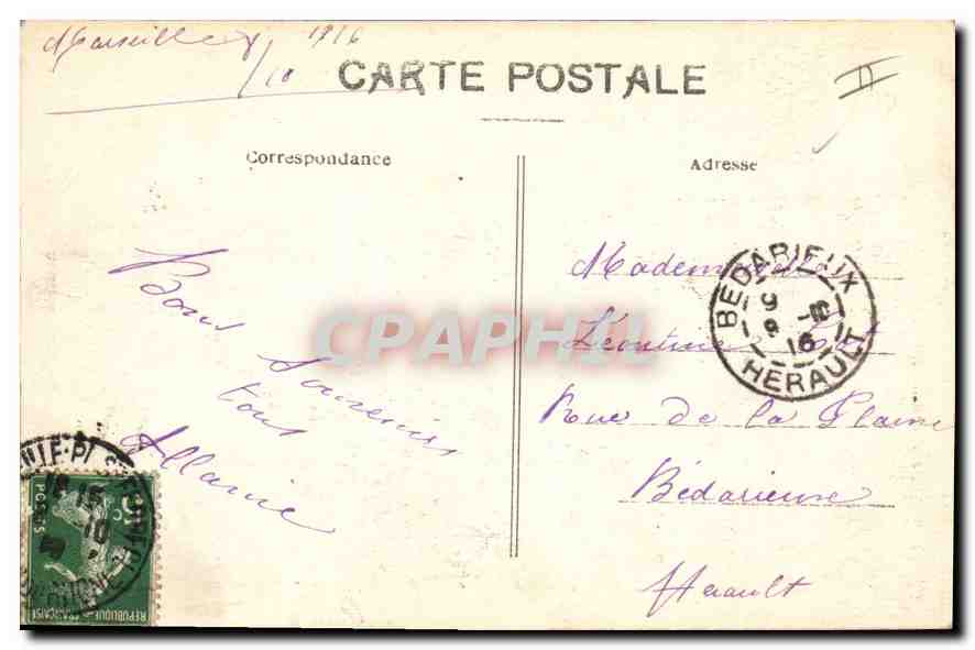 CPA Marseille Le Phare Ste Marie  — Verso