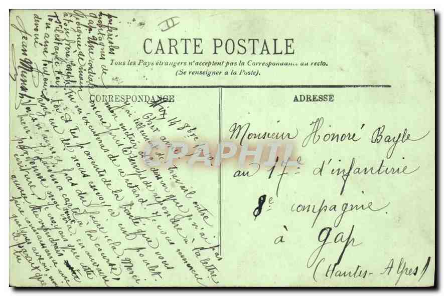 CPA Marseille Le Phare Ste Marie  — Verso