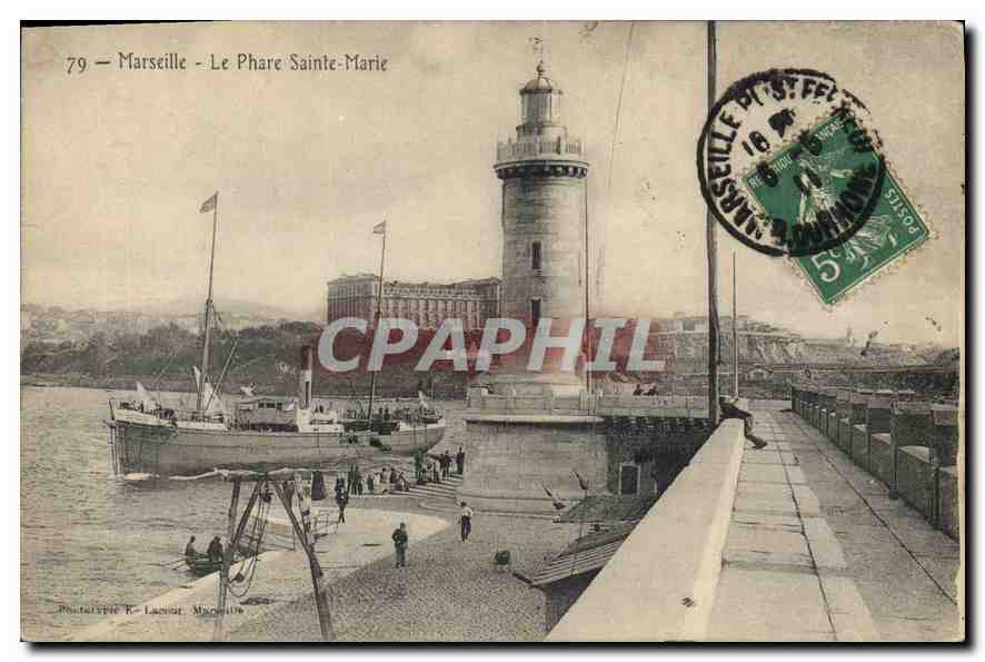 Marseille - Le Phare Sainte-Marie — Poste-Paris, n°79, éditeur R. Lacour-Magnol