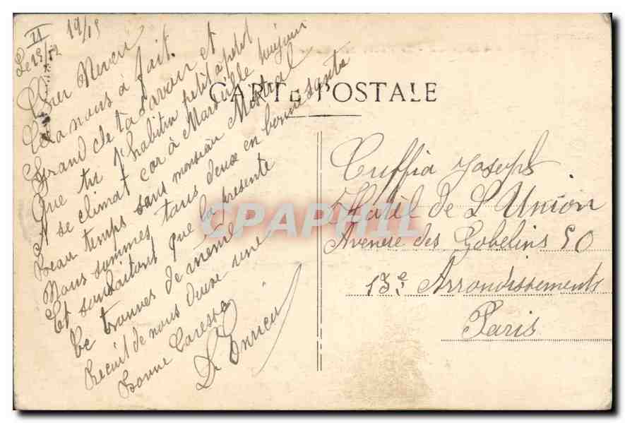 CPA Marseille Le Phare Ste Marie  — Verso