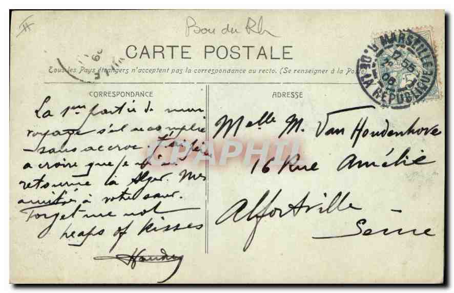 CPA Marseille Le Phare Ste Marie  — Verso